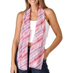 Scarf for Women Lightweight Fashion 62 in x 18 in Scarves for Spring Summer Fall Shawl Wrap(Deia Collection – Red Wave Pattern)