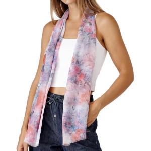 Scarf for Women Lightweight Fashion 62 in x 18 in Scarves for Spring Summer Fall Shawl Wrap(Deia Collection – White and Orange Floral)